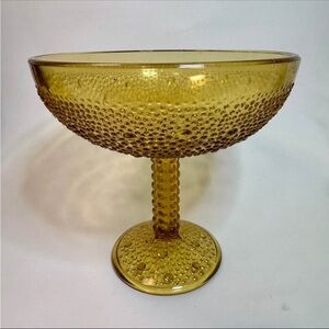 1960s Poland Ząbkowice Large Amber Pedestal art Glass Bowl — Bogdan Kupczyk